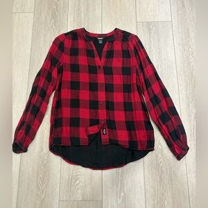 ROOTs Plaid Button-Up Women’s Top